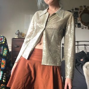Disco vintage sequin button down